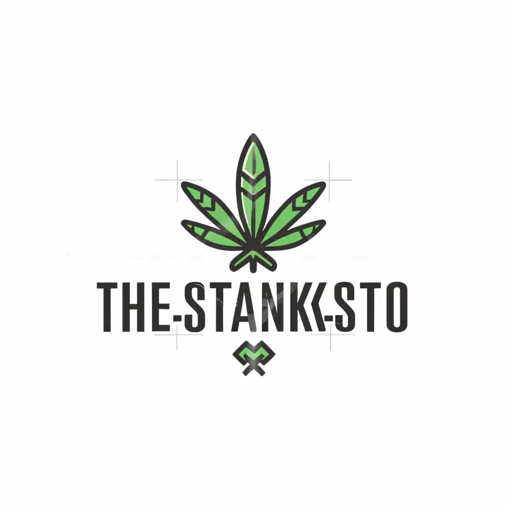 a logo design,with the text "TheStankSto", main symbol:Weed,Moderate,be used in Others industry,clear background