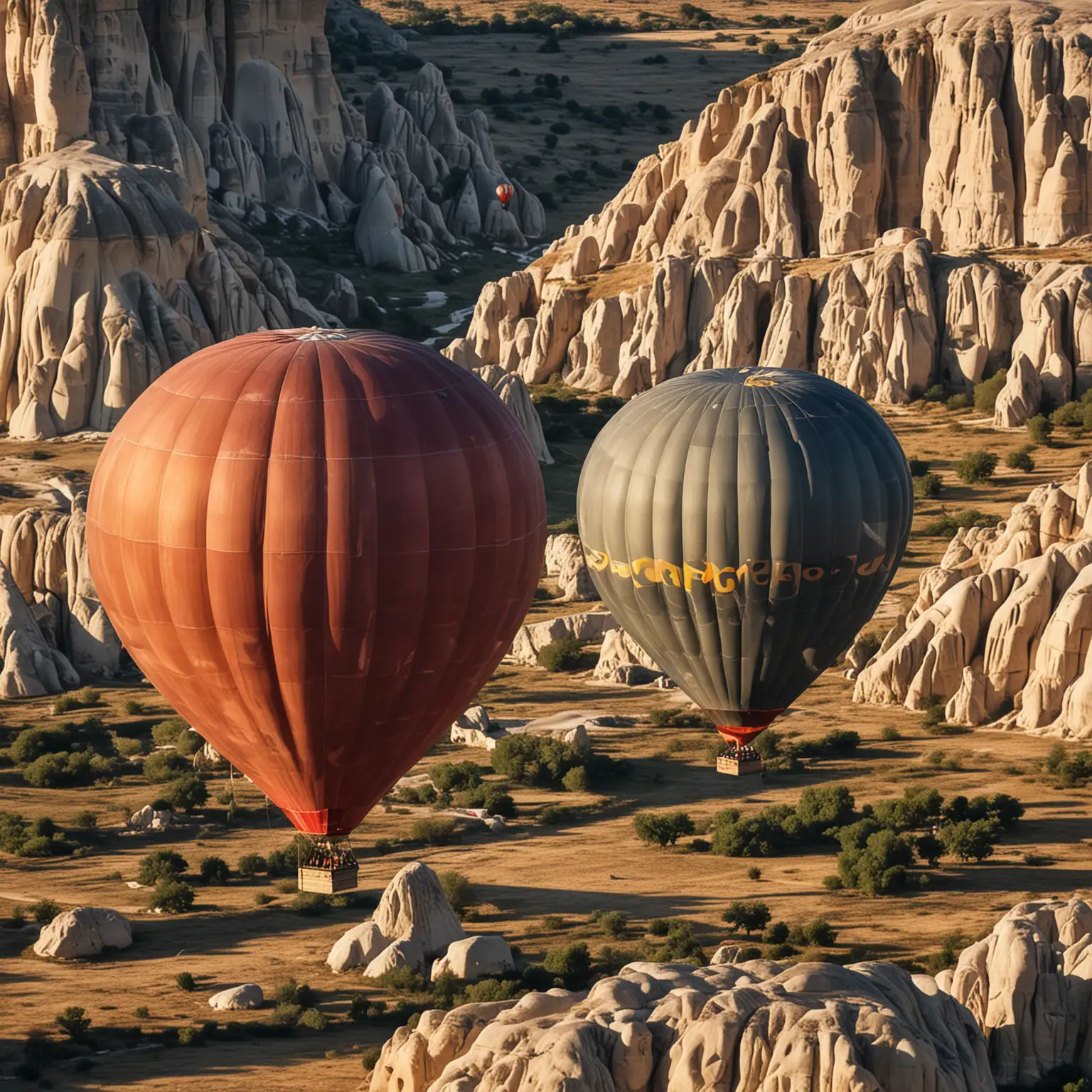 Hot air balloons, close-up view of Capadoccia Turkey
