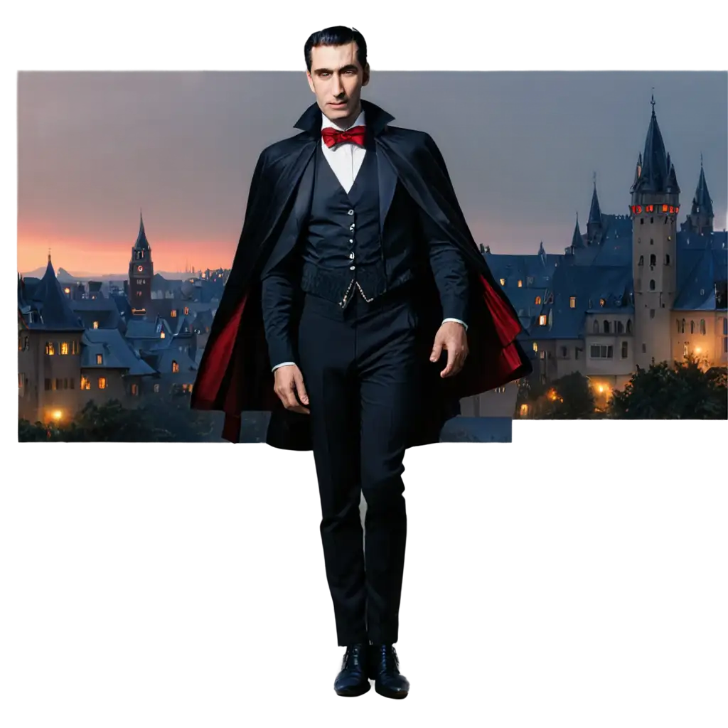 Modern-Dracula-in-a-Fancy-Town-Captivating-4K-PNG-Image-at-Dim-Sunset
