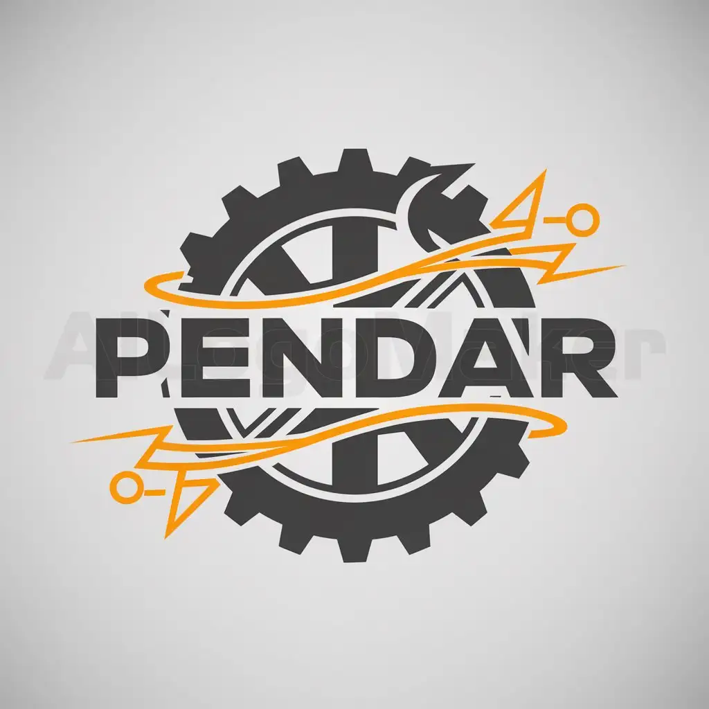 a logo design,with the text "PENDAR", main symbol:I'd like to create a logo for my company, which is involved in innovation across various sectors, including energy, oil, mining, geology, construction, transportation, consulting, and management. Please design a comprehensive logo that reflects these diverse activities.,complex,clear background