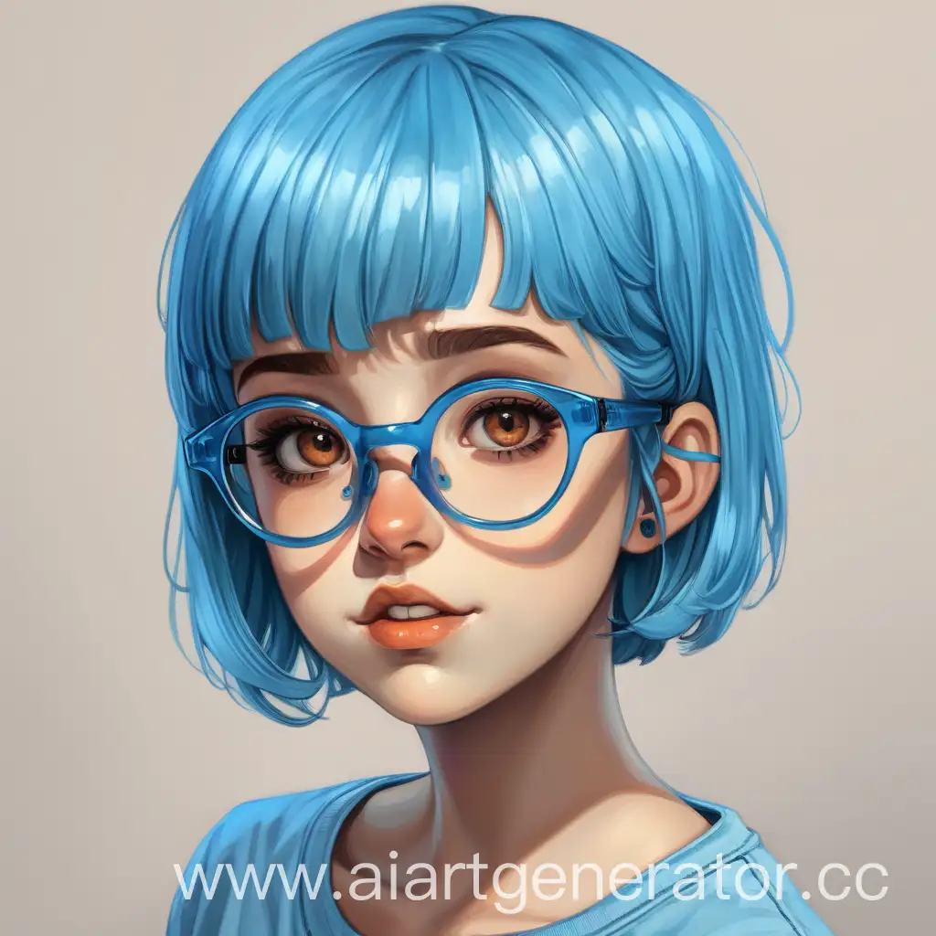 Girl-with-Short-Bright-Blue-Hair-and-Blue-Glasses