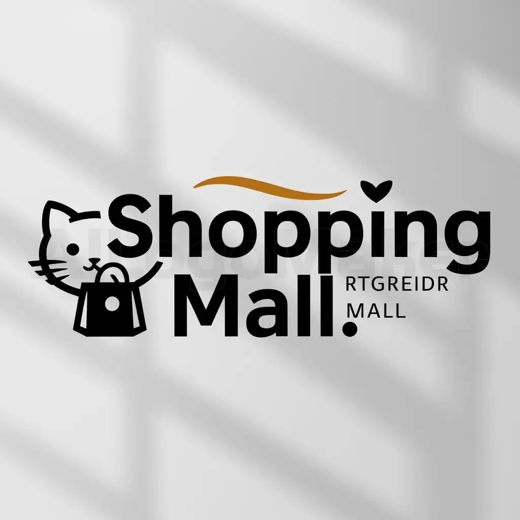 a logo design,with the text "shopping mall", main symbol:small cat,Moderate,be used in Internet industry,clear background