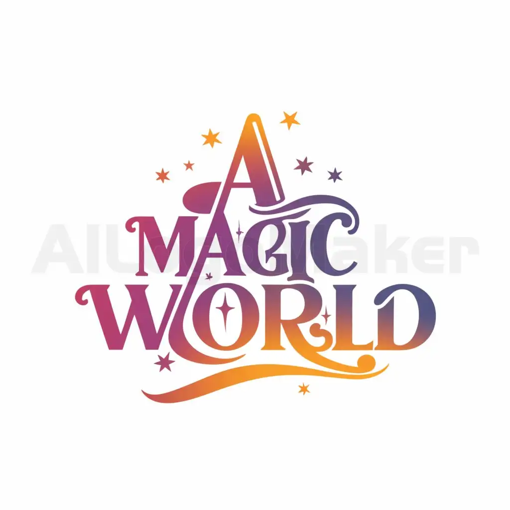 a logo design,with the text "a magic world", main symbol:wand,Minimalistic,be used in Entertainment industry,clear background