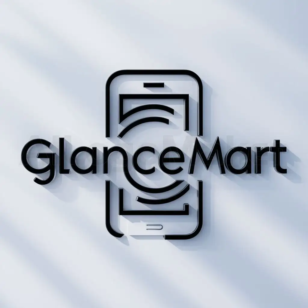 a logo design,with the text "GlanceMart", main symbol:mobile phone,Moderate,be used in Retail industry,clear background