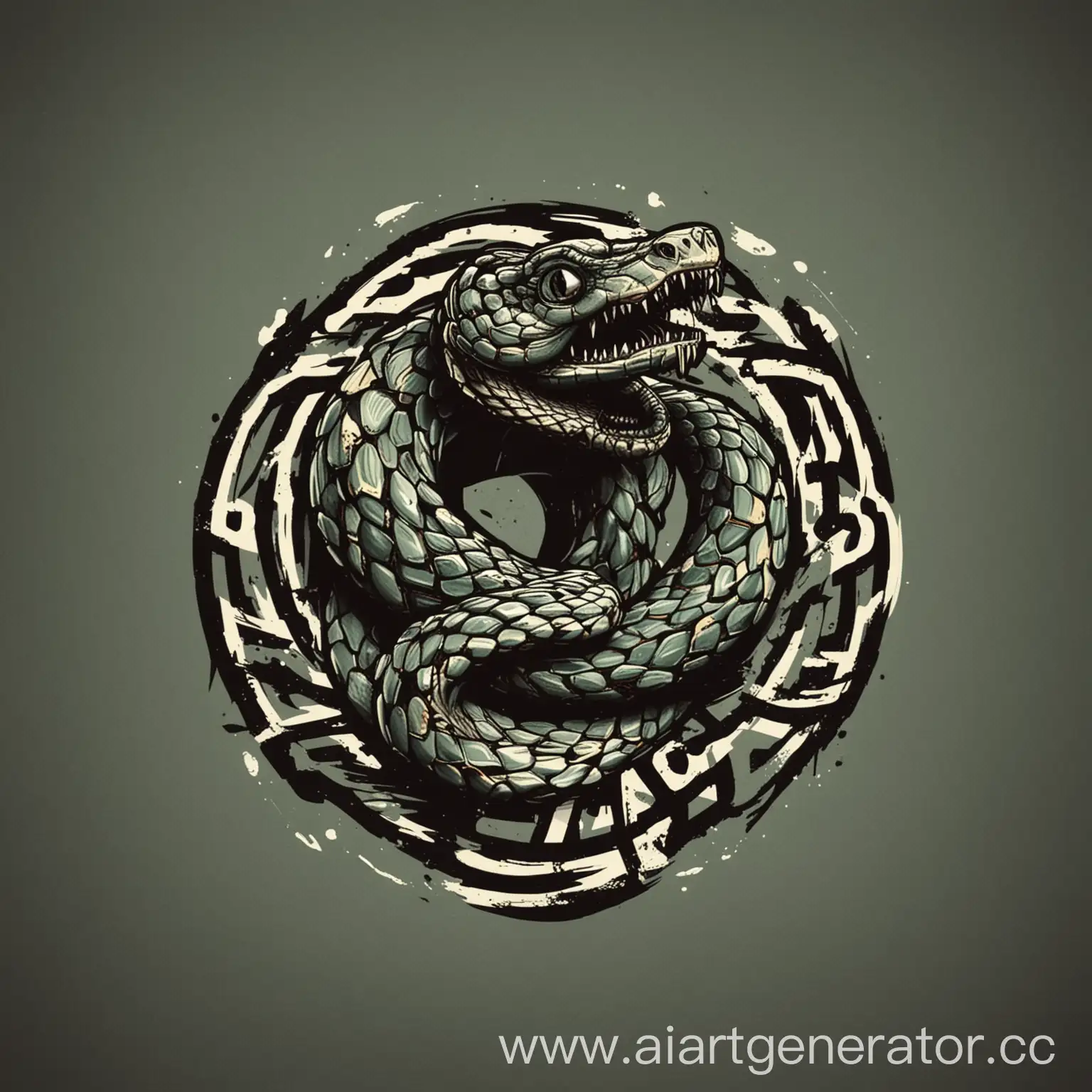 Логотип для уличных гонок в виде змеи
