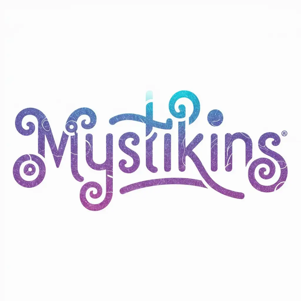 Enchanting Mystikins Text Logo in a Fairytale Style