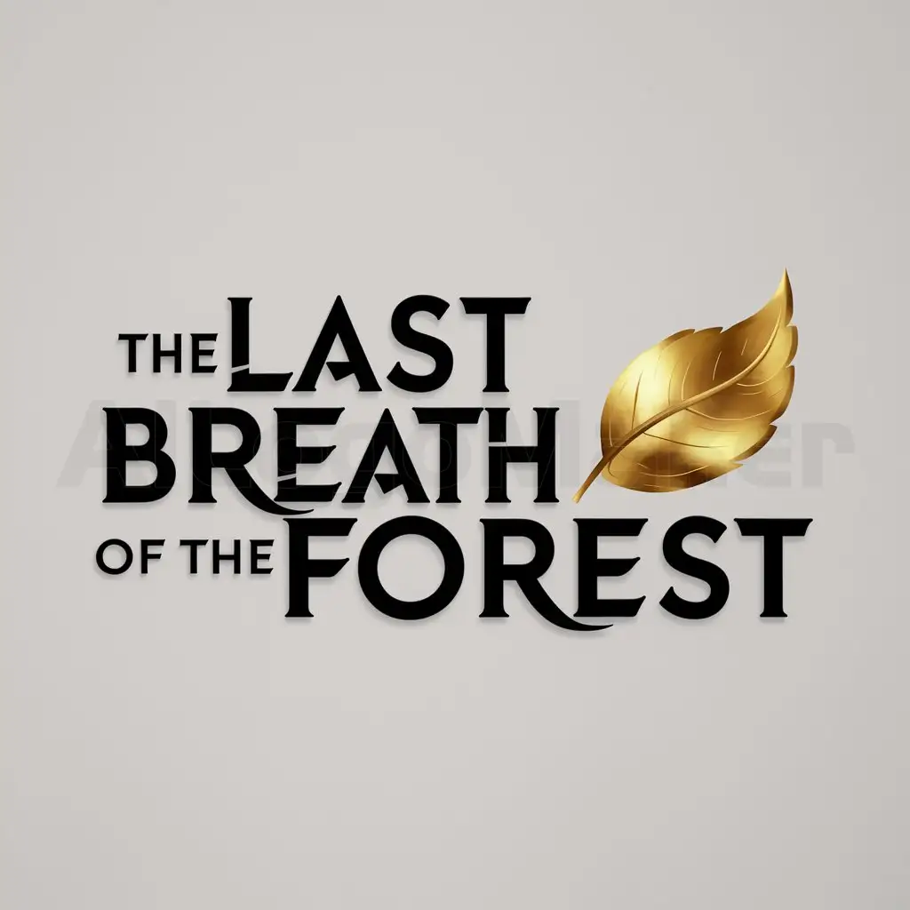a logo design,with the text "The last breath of the forest", main symbol:floating leaf,Moderate,be used in Entertainment industry,clear background