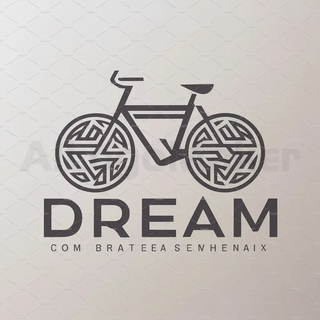 a logo design,with the text "dream", main symbol:bicycle,complex,clear background