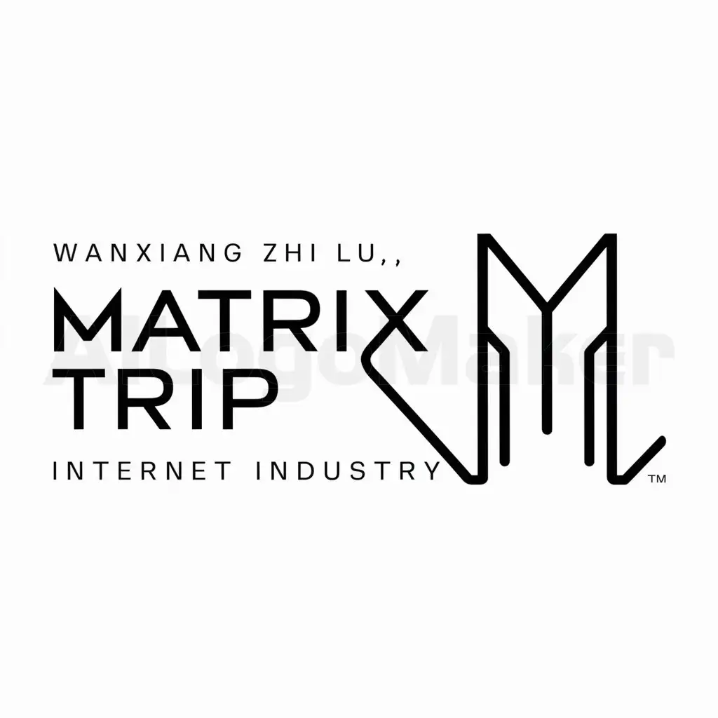 a logo design,with the text "wanxiang zhi lu, Matrix Trip", main symbol:Mn,Minimalistic,be used in Internet industry,clear background