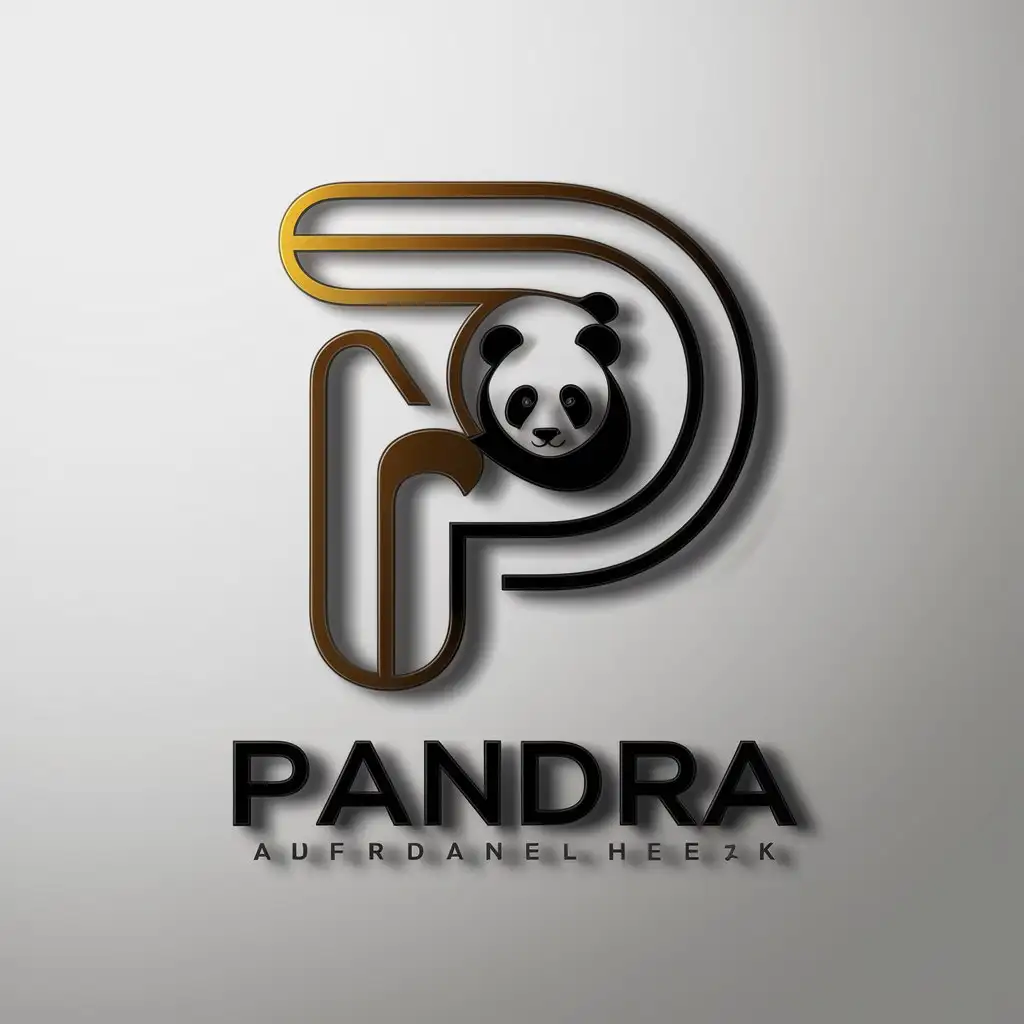 a logo design,with the text "P", main symbol:panda,complex,clear background