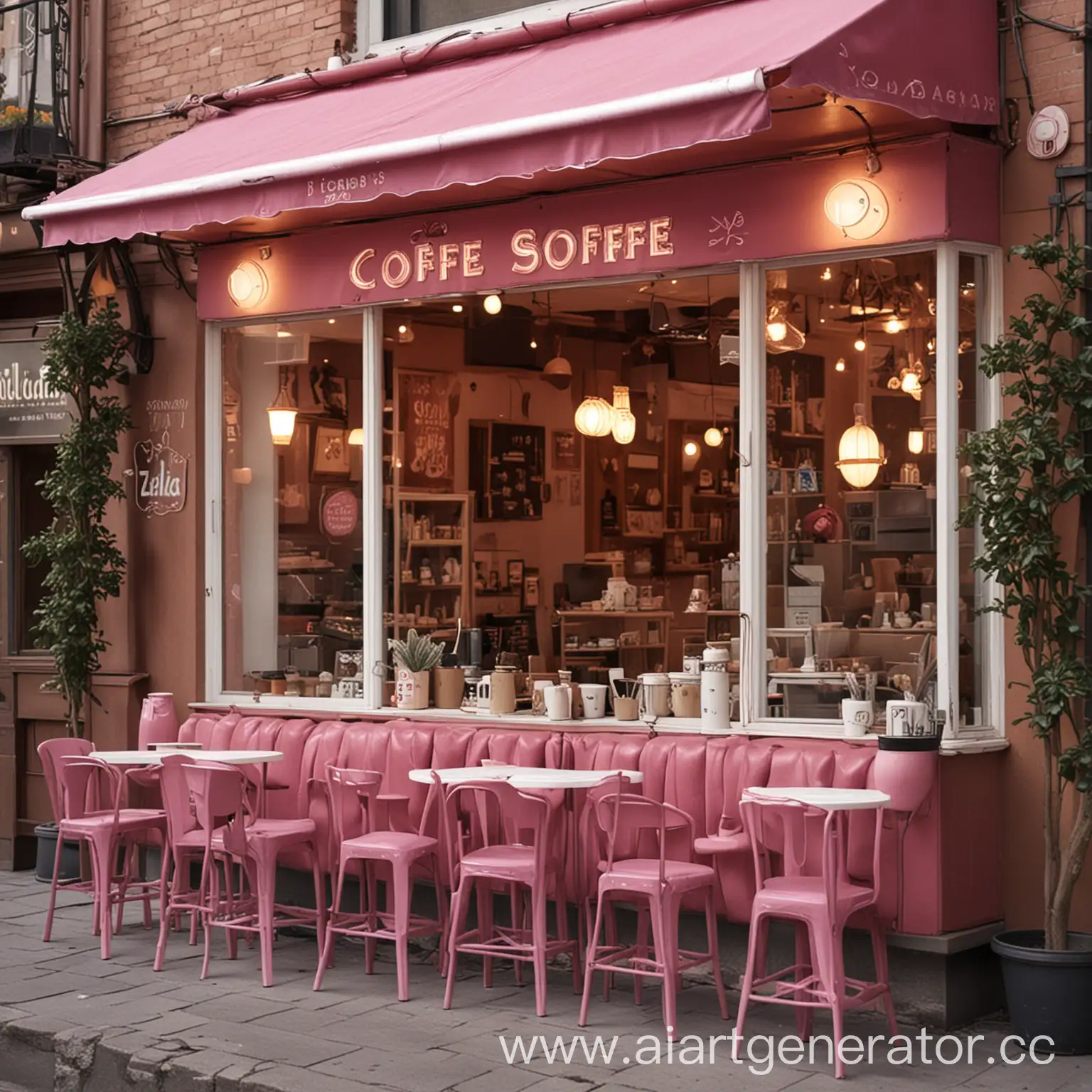 Quaint-Coffee-Shop-Zodiak-in-Vibrant-Barbie-Style