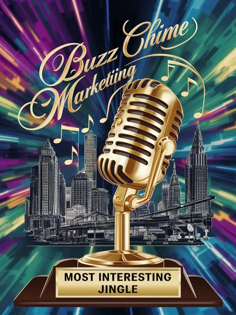 Vibrant Plaque Award for Buzz Chime Marketings Most Interesting Jingle