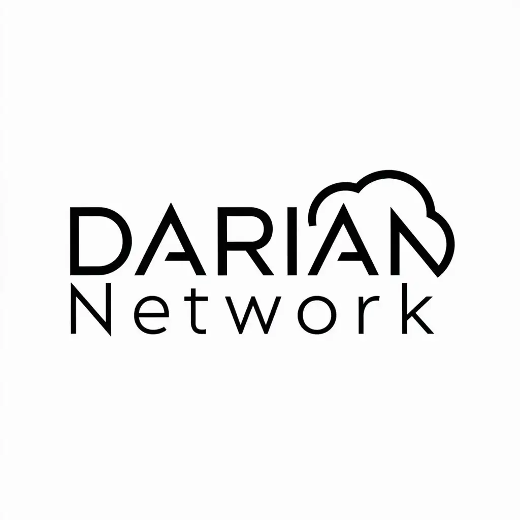 a logo design,with the text "Darian NETWORK", main symbol:cloud,Moderate,be used in Internet industry,clear background