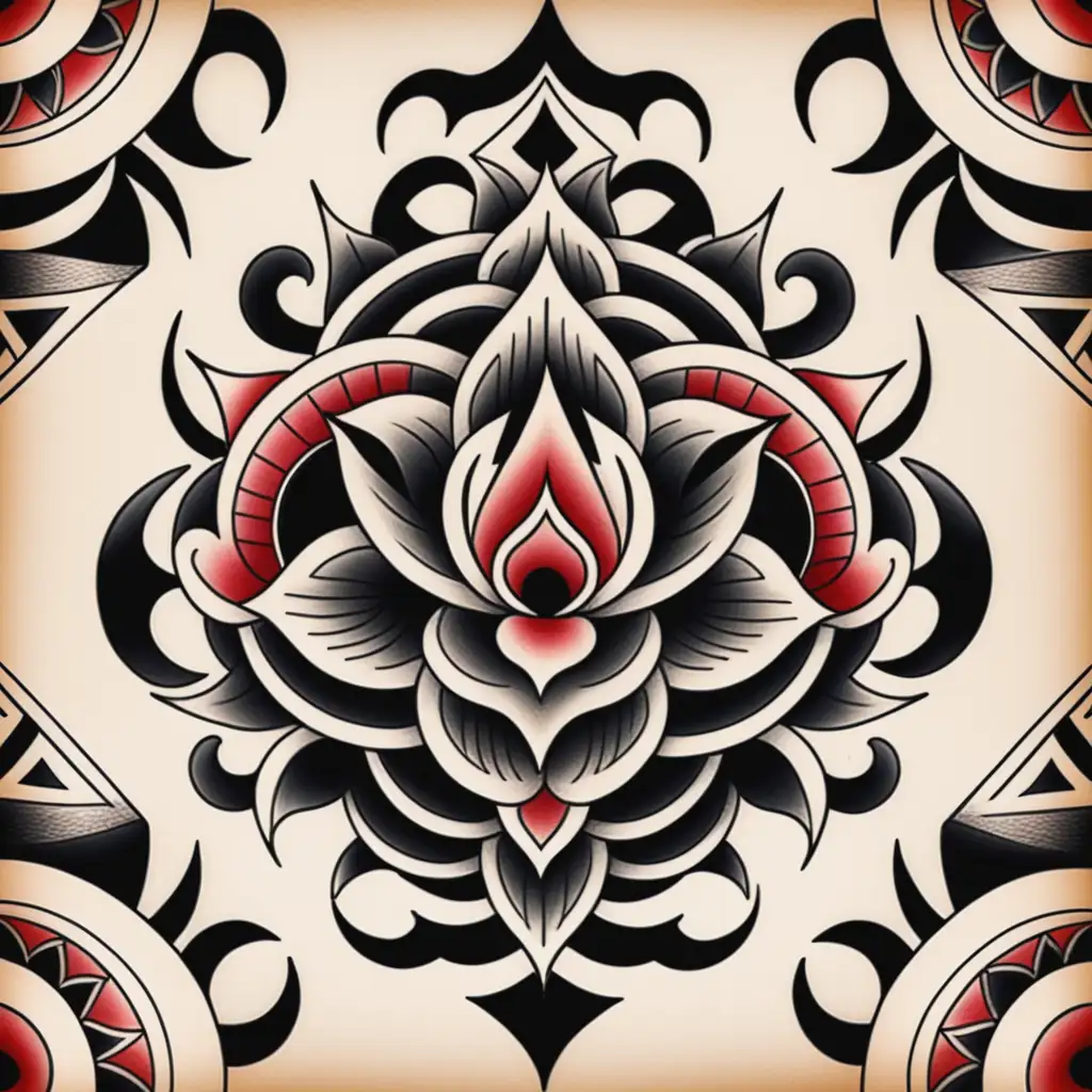 Intricately Designed Traditional Tattoo Pattern