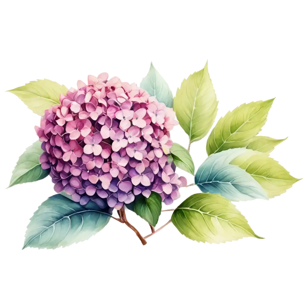 Exquisite-Hydrangea-Watercolor-PNG-Elevate-Your-Designs-with-Stunning-Floral-Art