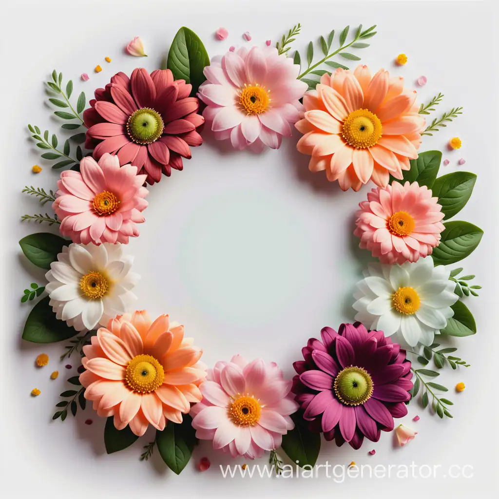 Delicate-Bed-of-Flowers-with-Transparent-Center-for-HighQuality-Text