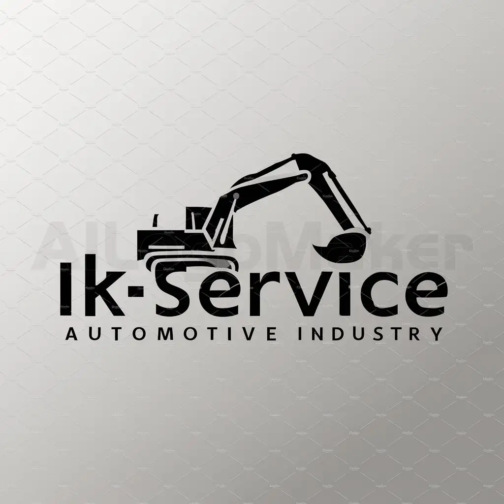 a logo design,with the text "IK-Service", main symbol:excavator,Moderate,be used in Automotive industry,clear background