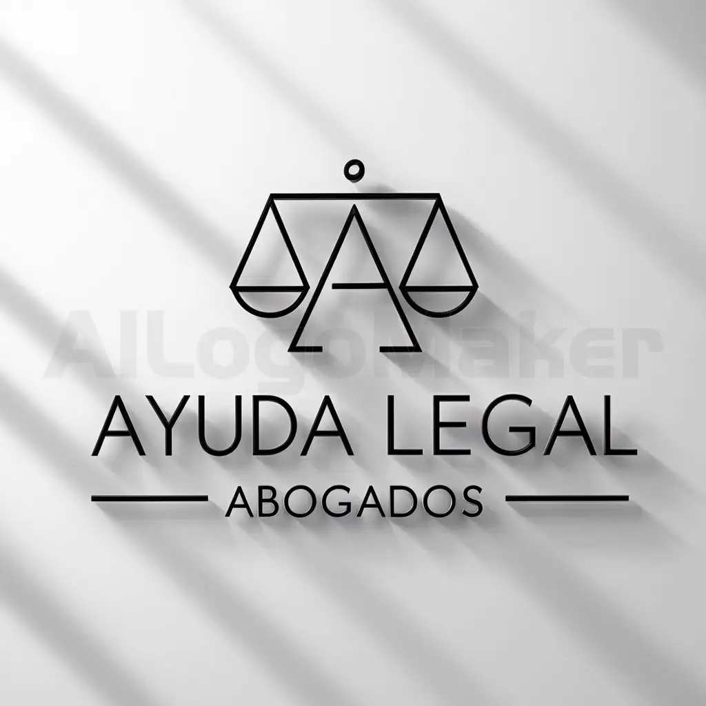 a logo design,with the text "AYUDA LEGAL ABOGADOS", main symbol:Una balanza de la justicia,Minimalistic,be used in ABOGADO industry,clear background