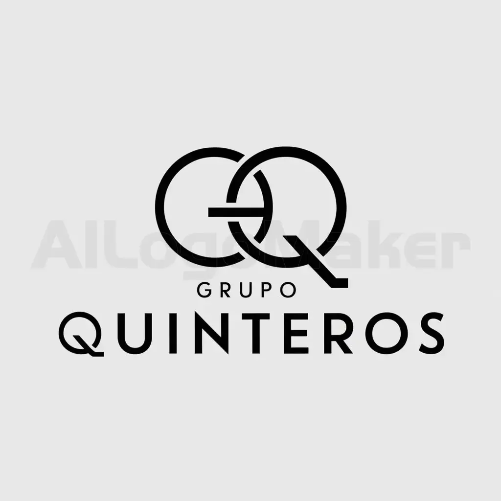 a logo design,with the text "Grupo quinteros", main symbol:la letra g and the letter Q in uppercase,Minimalistic,clear background