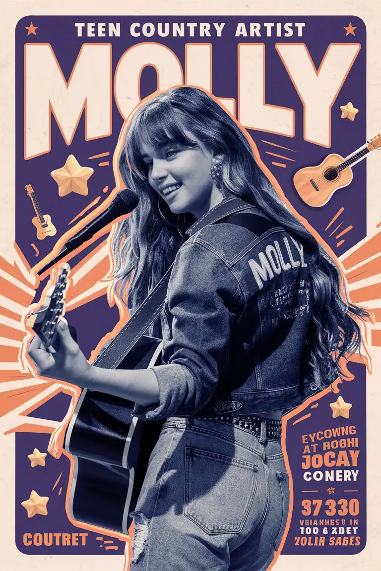 a teenage band poster for country artist Molly. 