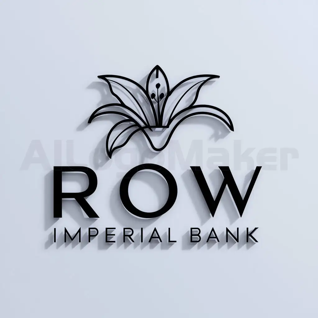 LOGO-Design-for-Row-Imperial-Bank-Elegant-Lily-Symbol-on-Clear-Background