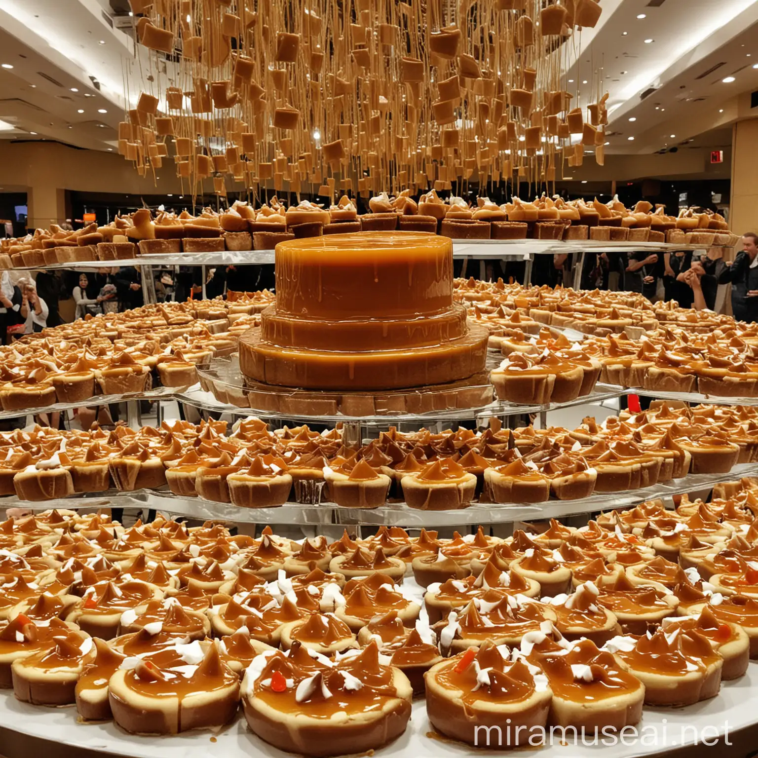 Giant Caramel Flan Centerpiece at Lavish Buffet Display