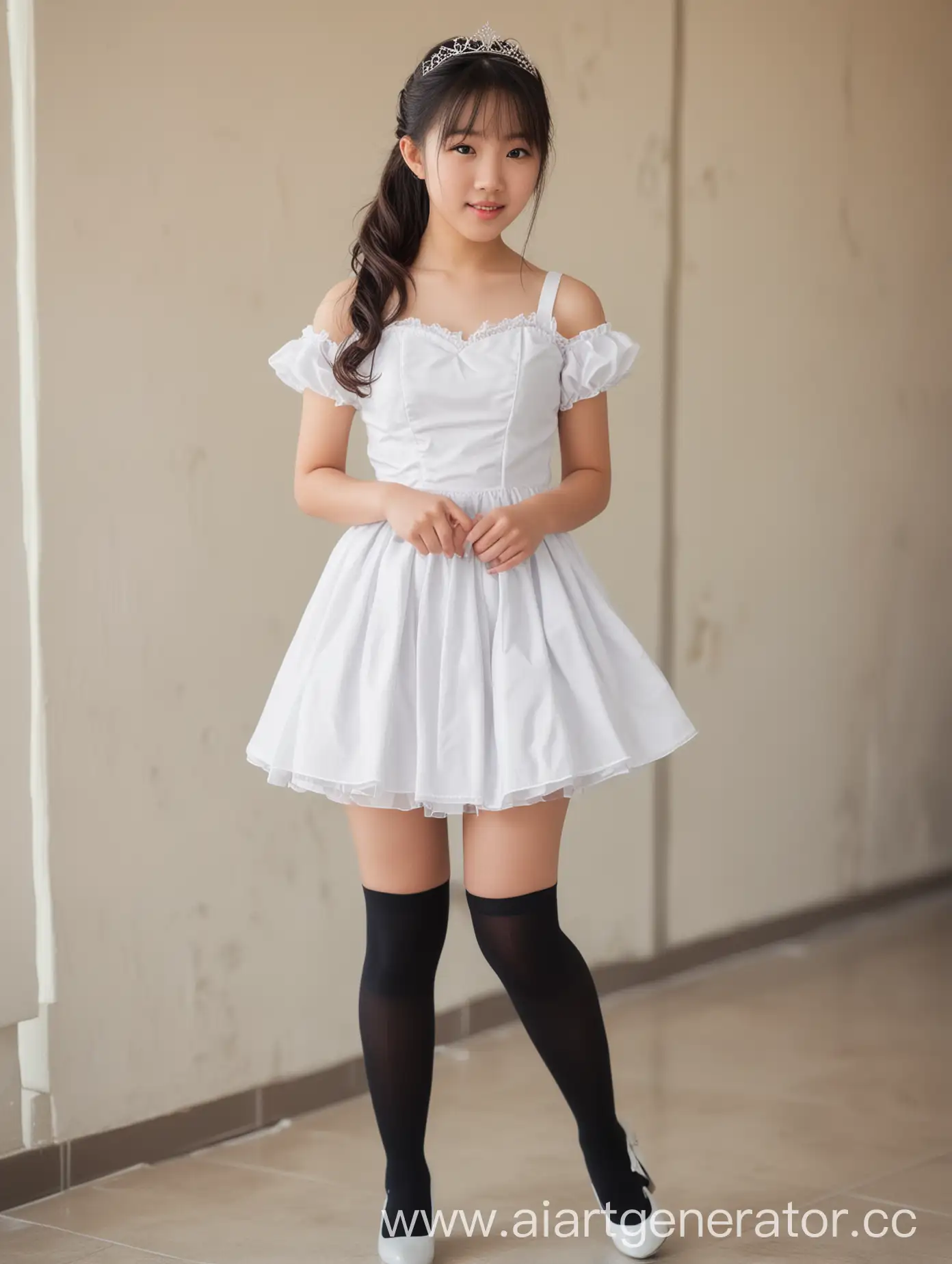Asian-Middle-School-Student-in-Princess-Dress-and-High-Heels