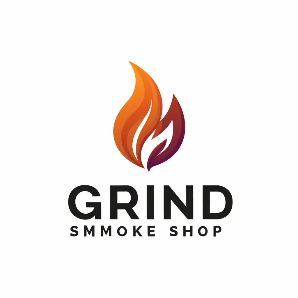 a logo design,with the text "Grind Smoke Shop", main symbol:Flame,Moderate,be used in Retail industry,clear background