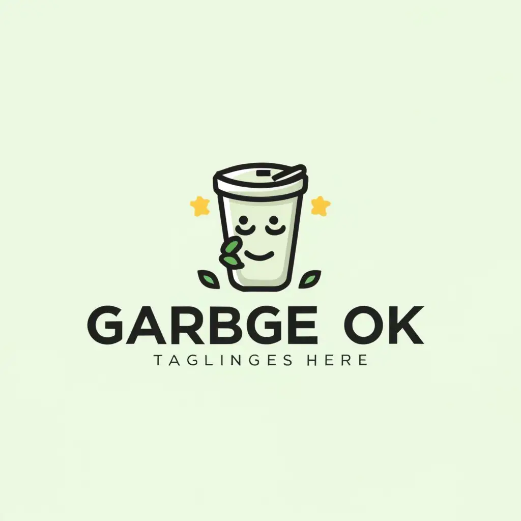 a logo design,with the text "Garbage OK", main symbol:garbage,Moderate,be used in Cleaning, cleaning industry,clear background