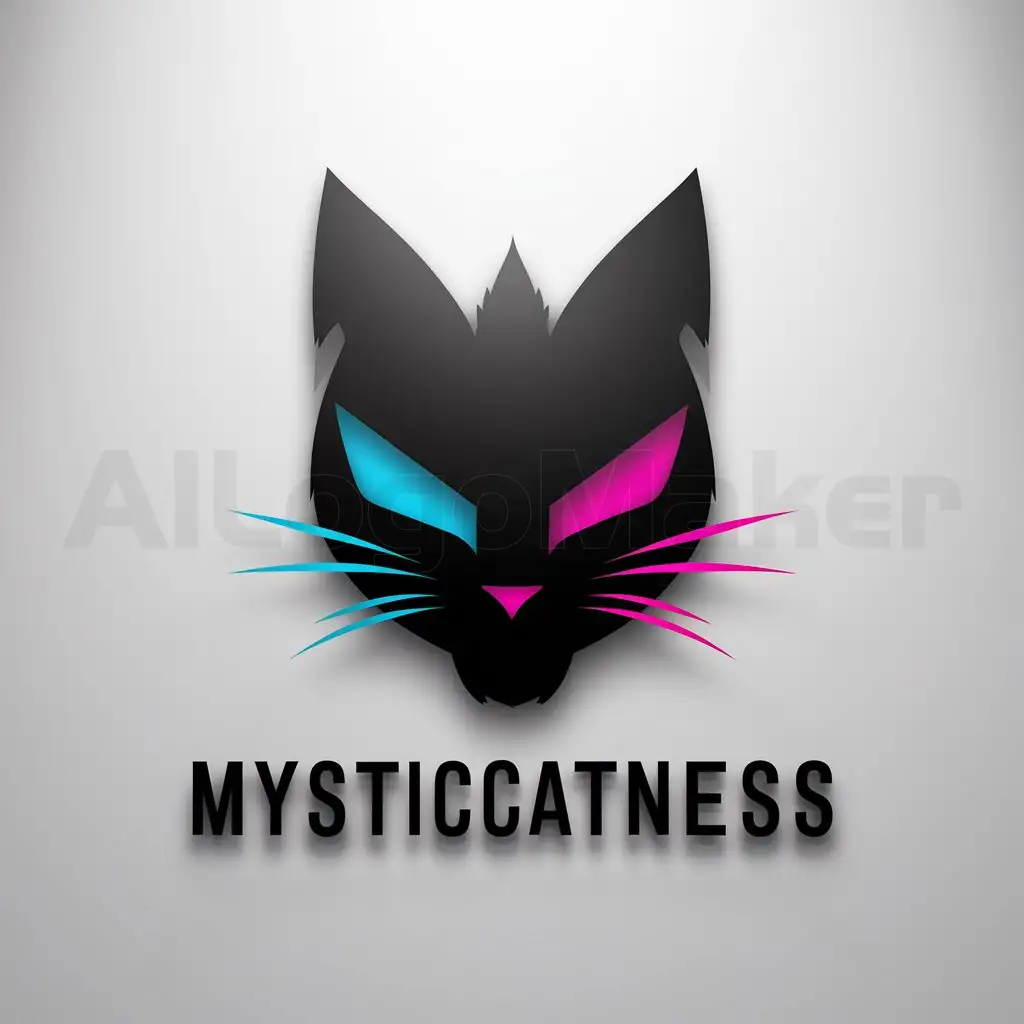 LOGO-Design-For-MysticCatness-Modern-Minimalist-Symbol-with-Aggressive-Colors-for-Animals-Pets-Industry