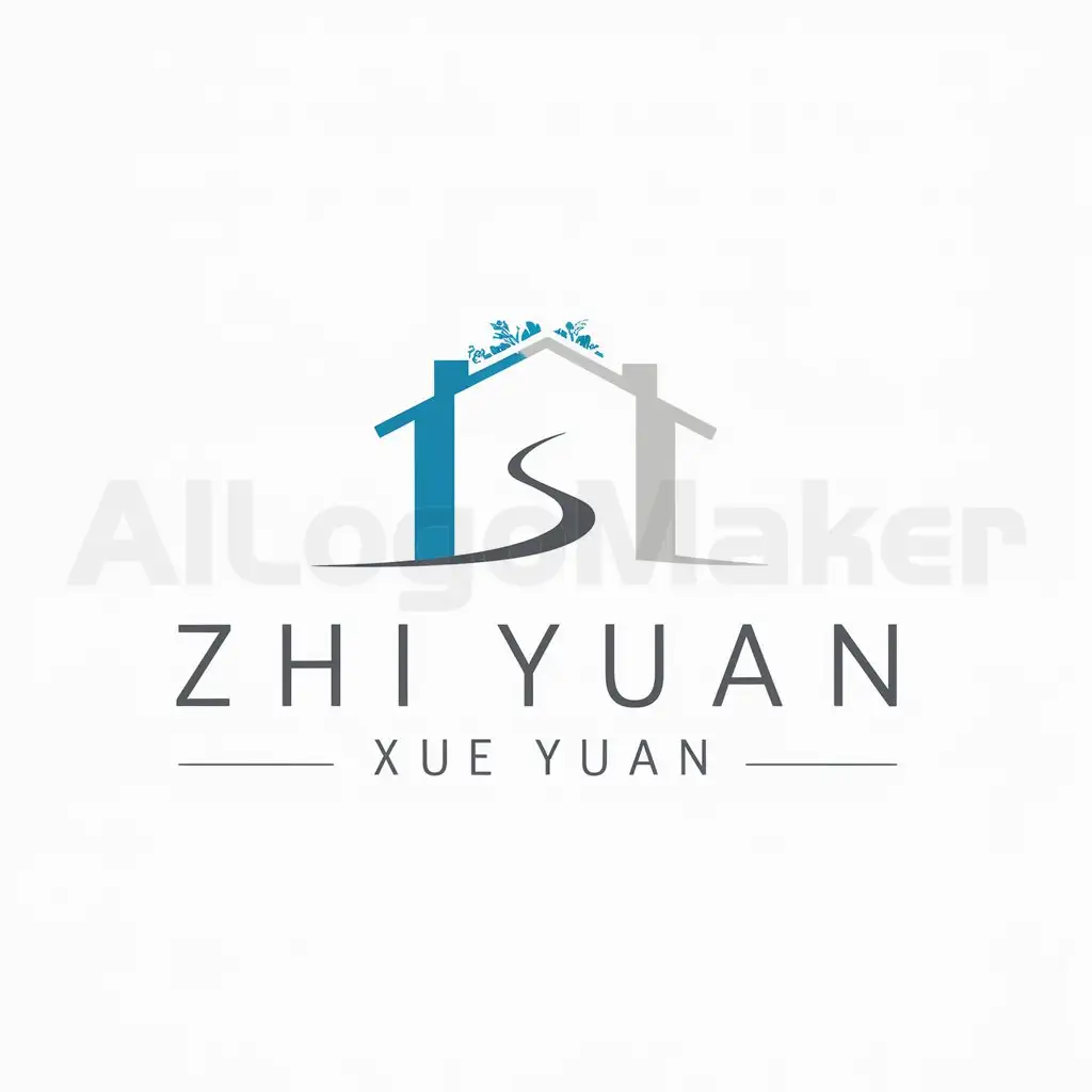 a logo design,with the text "Zhi Yuan Xue Yuan", main symbol:school,Moderate,be used in Education industry,clear background