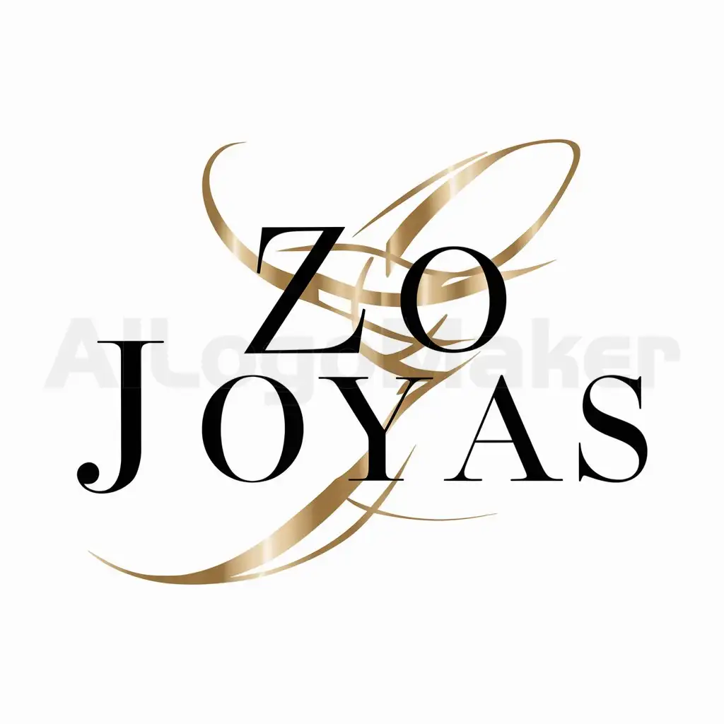 a logo design,with the text "Zeo Joyas", main symbol:colors gold and black using serif or sans serif classic font, font legible,Moderate,be used in joyeria industry,clear background