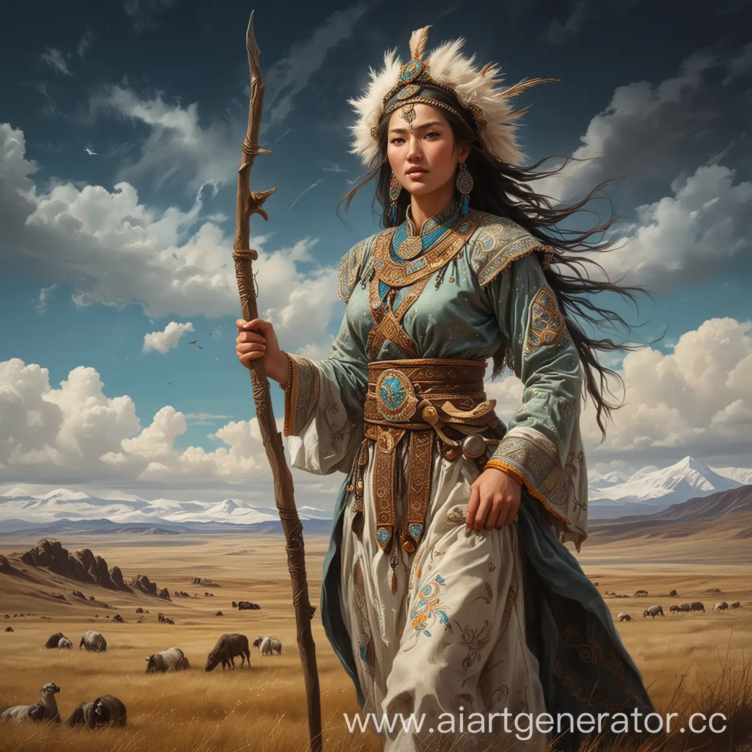 Mythological-Woman-of-the-Torgay-Steppe-in-Kazakh-Mythology