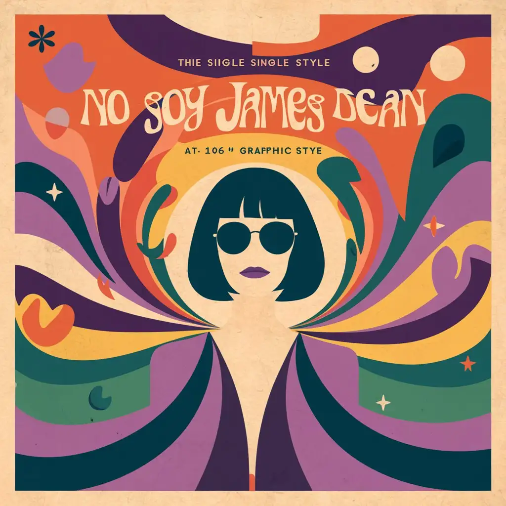 Genera la portada de un single titulado 'No soy James Dean', con el estilo de Psychedelic Graphics of the 1960s