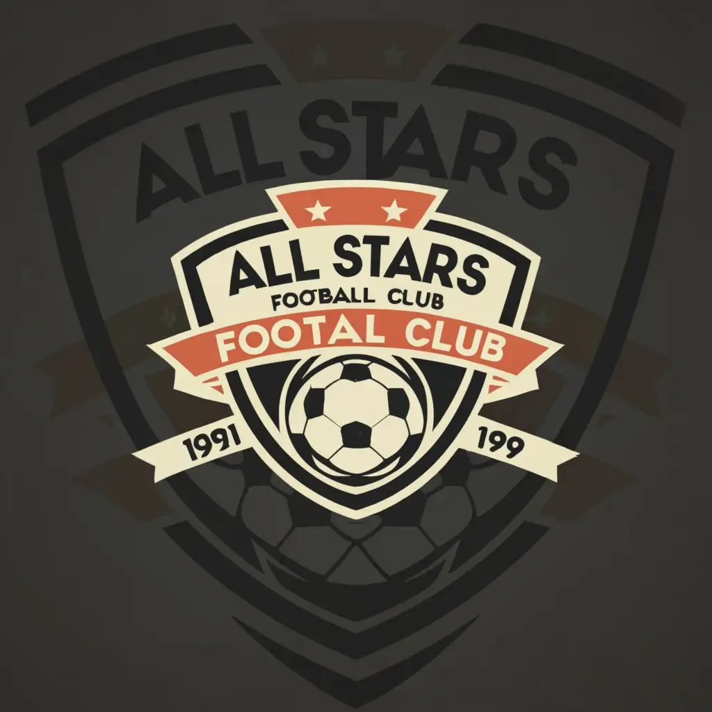 a logo design,with the text "All Stars Football Club
Since 1991", main symbol:Football Club,complex,be used in Sports Fitness industry,clear background