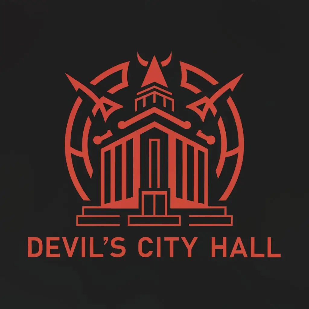 LOGO-Design-For-Devils-City-Hall-Intricate-City-Hall-Devils-on-Clear-Background