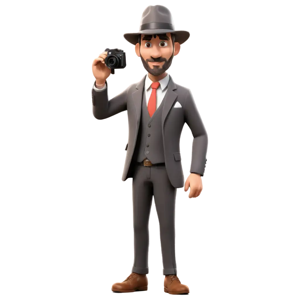 cartoon 3D detective 
