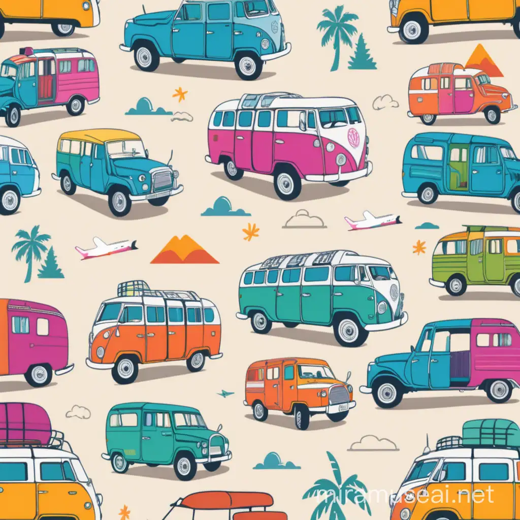 create colourful travel designs for going on adventures
