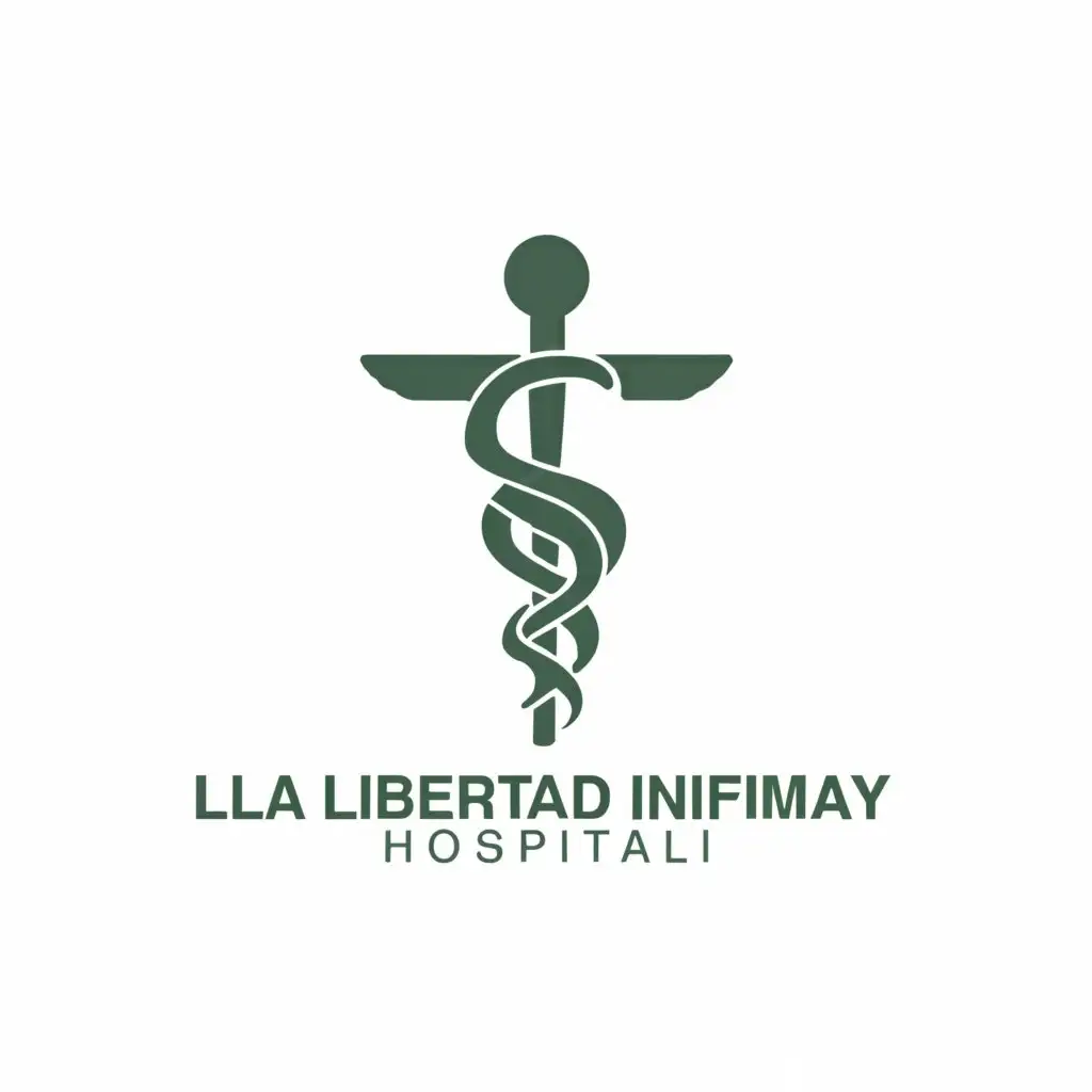 a logo design,with the text "EMR
LA LIBERTAD INFIRMARY HOSPITAL", main symbol:"
",complex,clear background