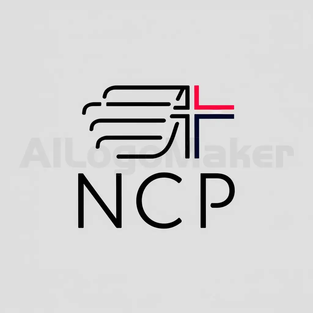 a logo design,with the text "NCP", main symbol:declaration of the rights of man and citizen, Clesbian, cross, citizens, new citizens, ideals, freedom,Minimalistic,be used in political party industry,clear background