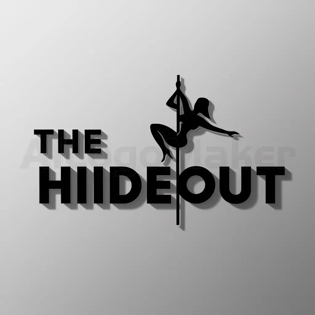 a logo design,with the text 'THE HIDEOUT', main symbol:STRIPPER POLE DANCING,Minimalistic,be used in Others industry,clear background