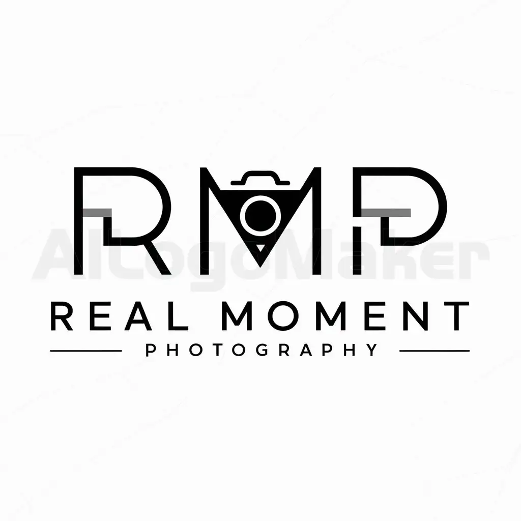 a logo design,with the text "Real Moment Photography", main symbol:RMP,Moderate,be used in Photography industry,clear background
