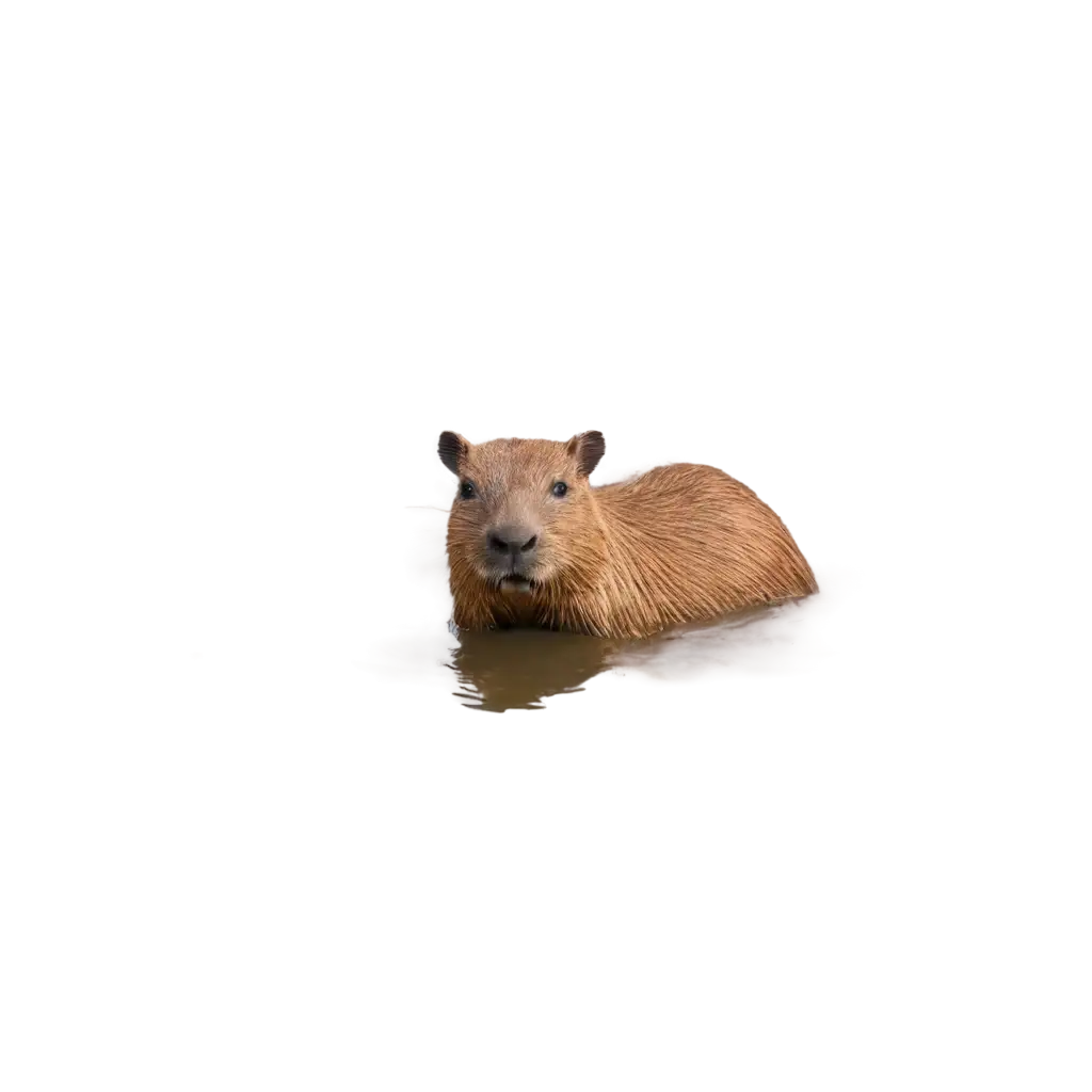 capybara floating in river