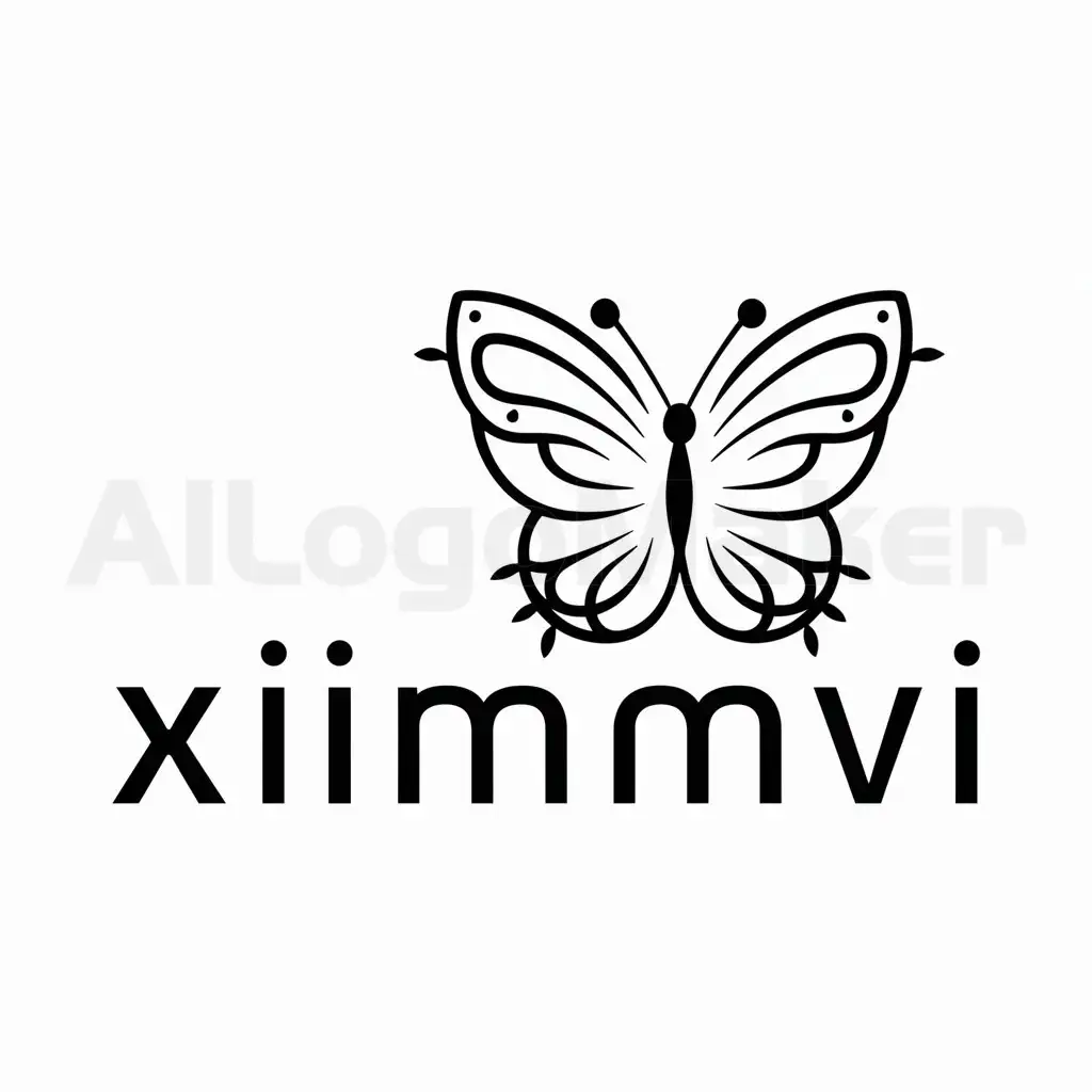 a logo design,with the text "Xiimmvi", main symbol:Cute butterfly elements,complex,be used in 0 industry,clear background