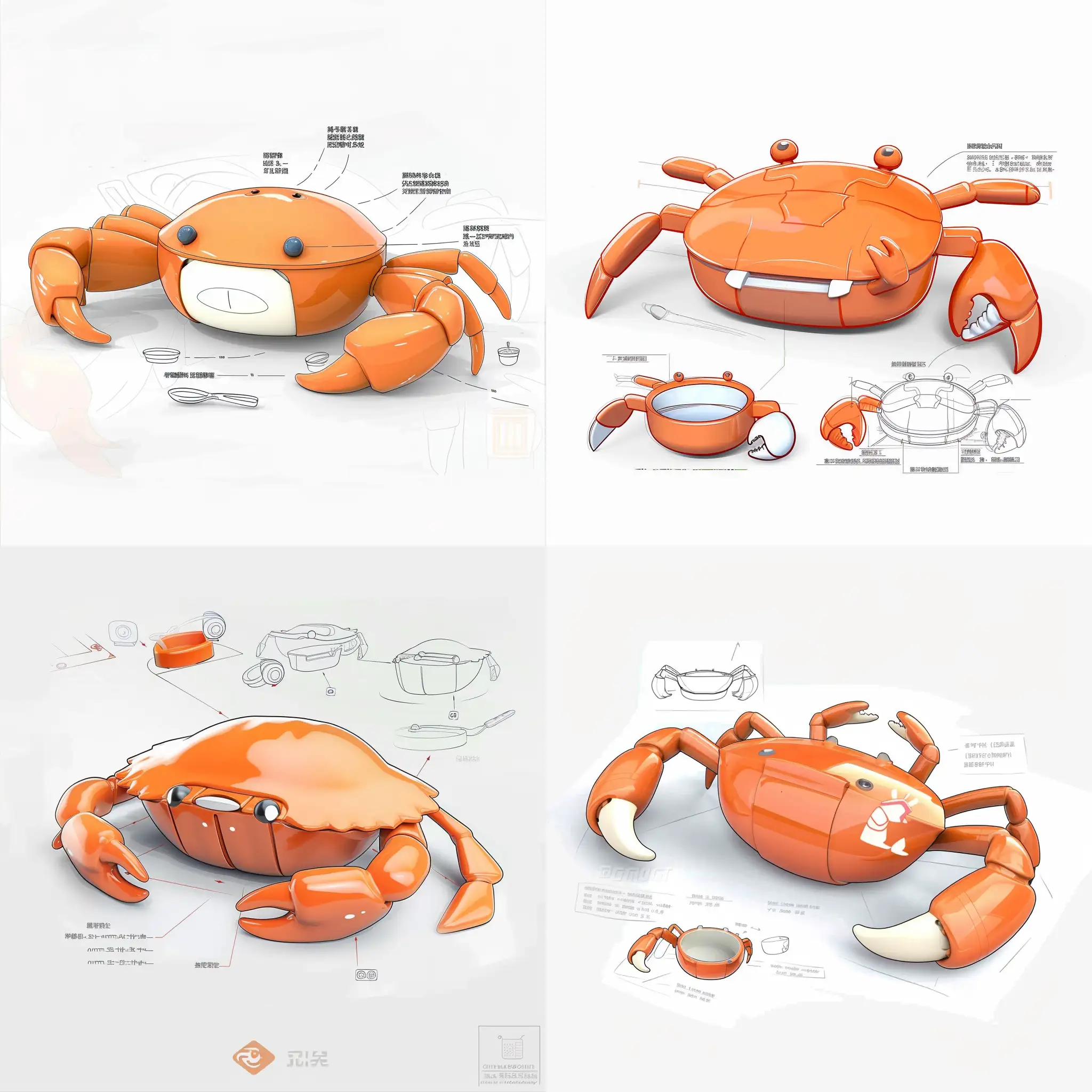 Childrens-Cute-Crab-Claw-Thermal-Preservation-Bowl-Design-Sketch