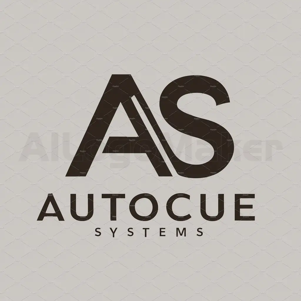 a logo design,with the text "AUTOCUE SYSTEMS", main symbol:AS join each other in abstract,Moderate,be used in 0 industry,clear background