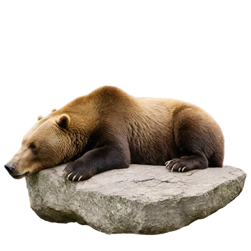 KindergartenFriendly-Brown-Bear-Snoring-in-a-Cave-PNG-Image-Adorable-Wildlife-Illustration