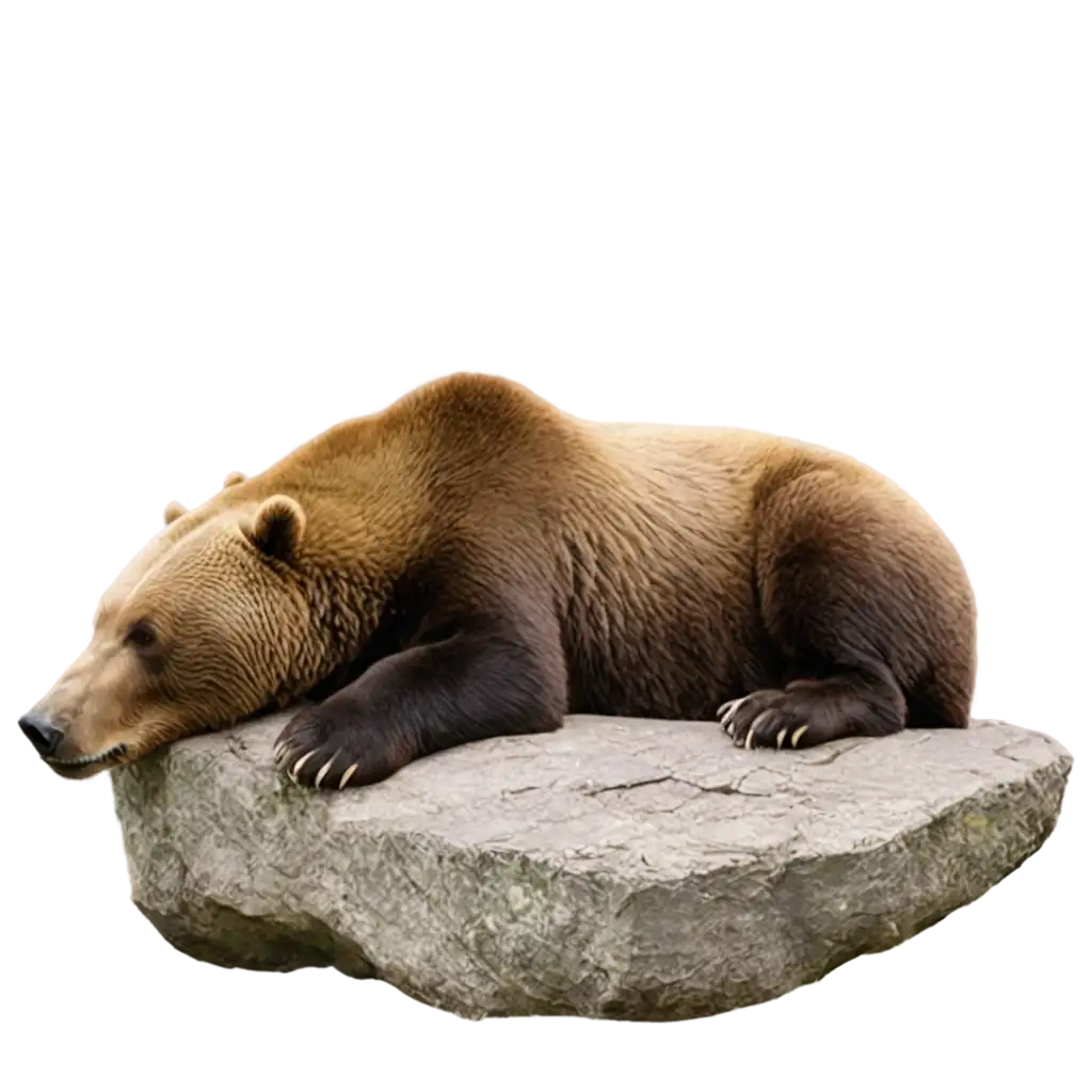 Brown bear snoring in a cave kindergarten friendly