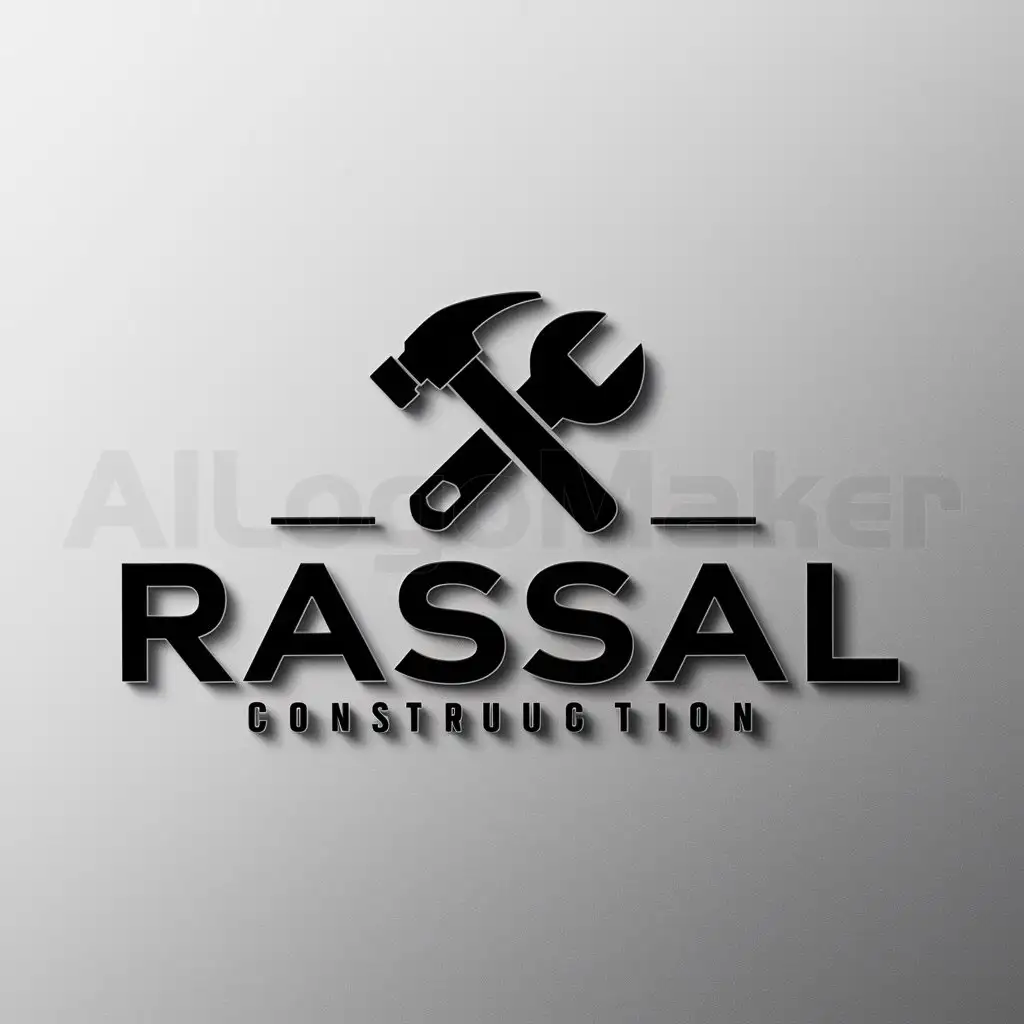 a logo design,with the text "RASSAL", main symbol:create a logo for a  construction form,complex,be used in Construction industry,clear background