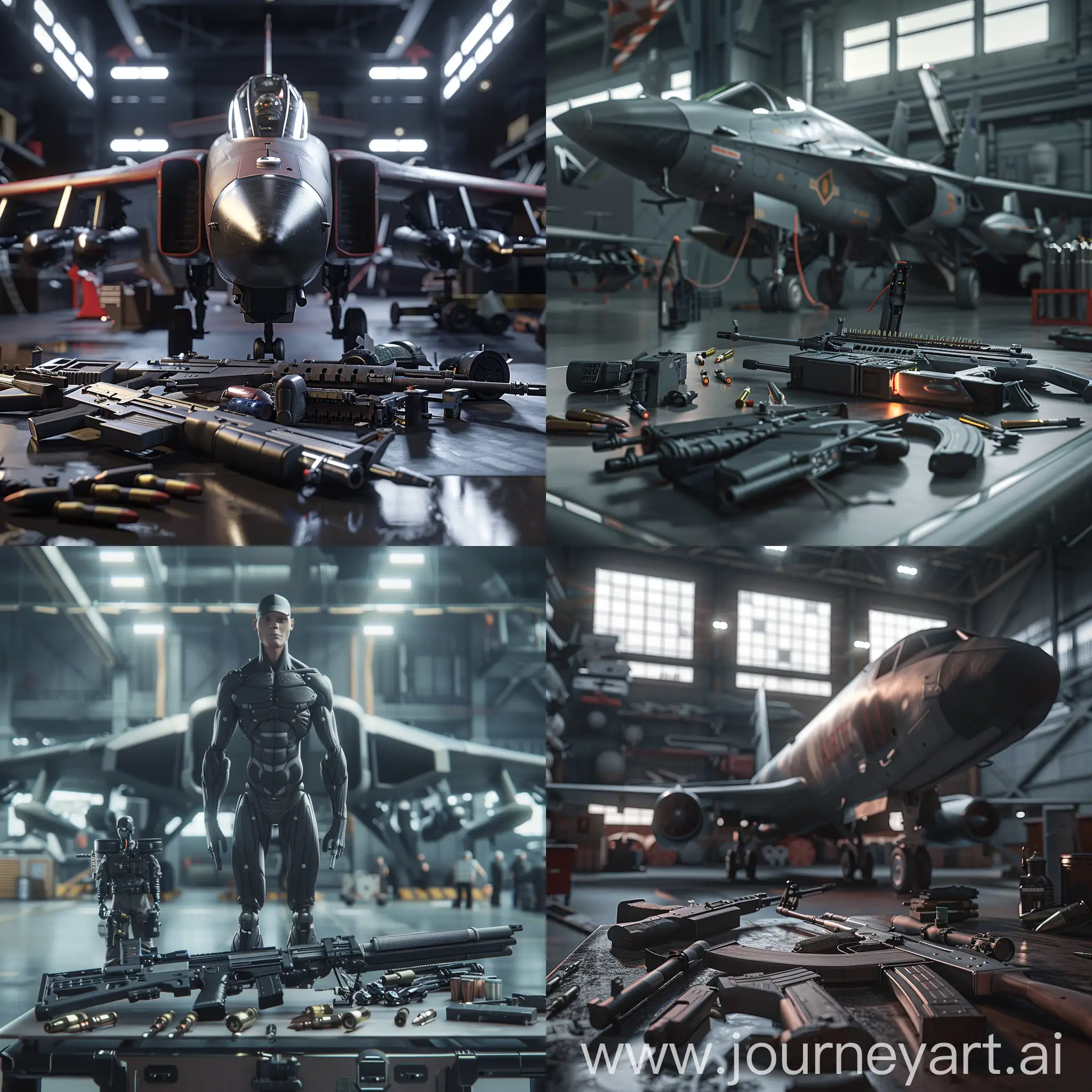 Weapons-Display-in-Hangar-Realistic-Scene-with-High-Detail